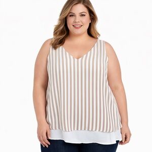 NWT Torrid Striped Georgette Double Layer Swing Tank Top Size 12